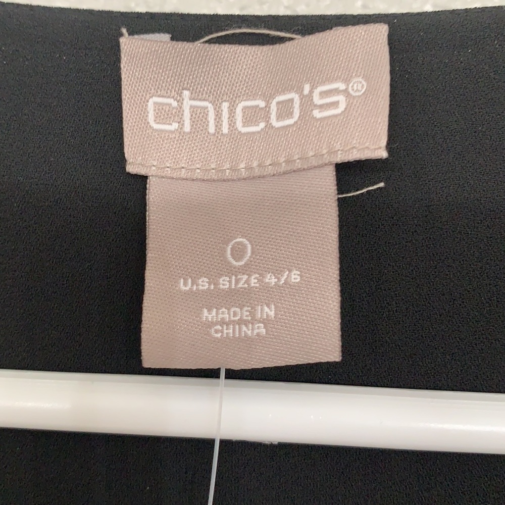 CHICO’S Black Drape Front Sleeveless Top - Picture 6 of 8